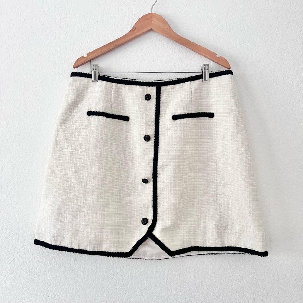 Cider Cream Tweed Button Front Mini Skirt Sz 2XL NWT - Picture 4 of 7